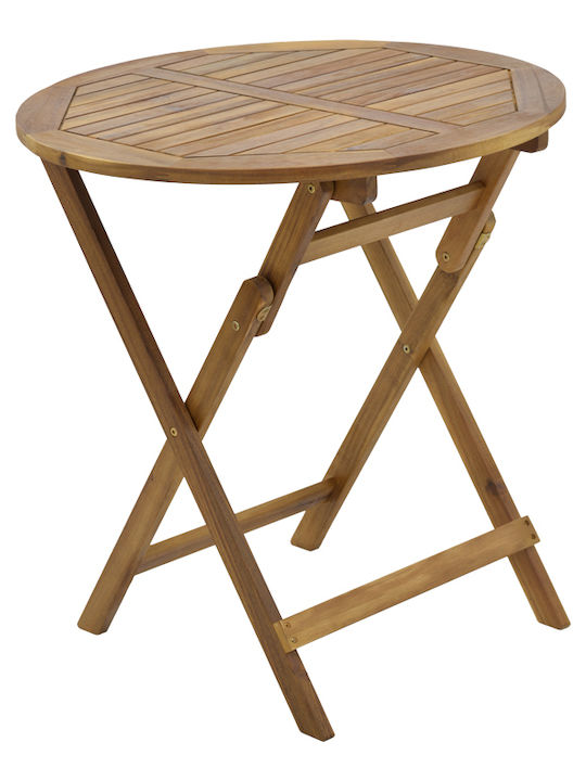Table for Small Outdoor Spaces Made of Acacia Foldable Capruva Natural Wood 70x70x74cm