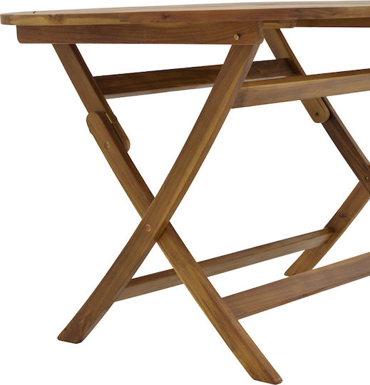 Outdoor Catering Table Made of Acacia Foldable Falov Natural Solid Wood 130x80x72cm