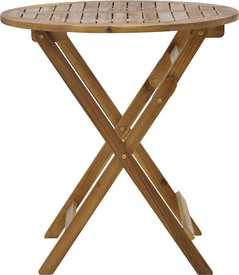 Table for Small Outdoor Spaces Made of Acacia Foldable Capruva Natural Wood 70x70x74cm