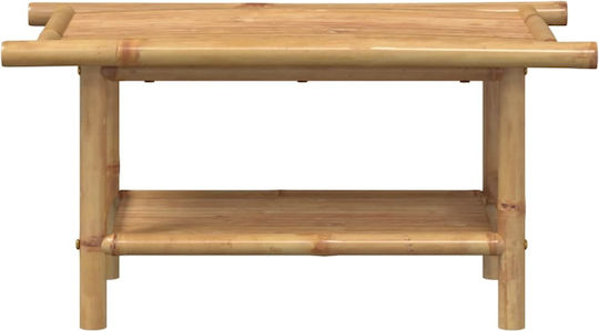 Sitting Room Outdoor Free Standing Bamboo Table Natural 70x40x35cm