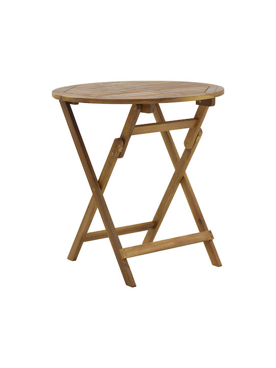 Table for Small Outdoor Spaces Made of Acacia Foldable Capruva Natural Wood 70x70x74cm