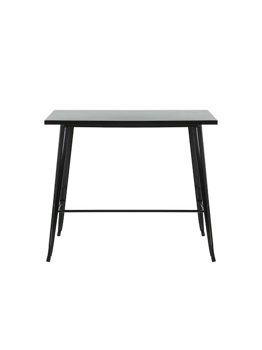 Relix Outdoor Bar Free Standing Metal Table Black 120x60x102cm