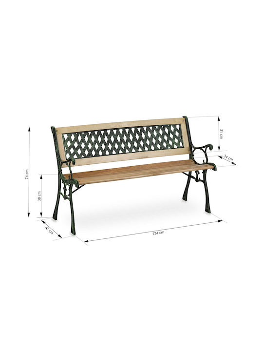 Bench Outdoor Metal Gray 124x74x43cm