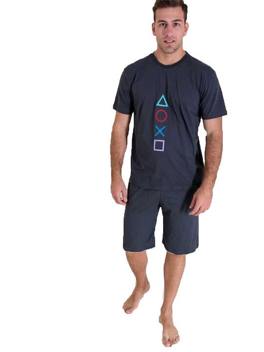 Men's Pyjamas Happy Family PlayStation in Dark Grey Color