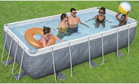 Bestway Piscină PVC 6478lt Cu Cadru Metalic 404x201x100cm Gri