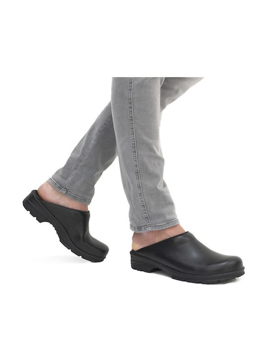 Sanita Leather Anatomic Clogs Black