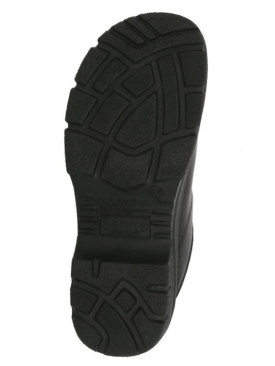 Sanita Leather Anatomic Clogs Black