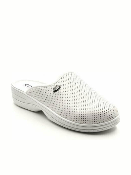 Comfy Anatomic Femei Din piele Anatomici Sabot Albe