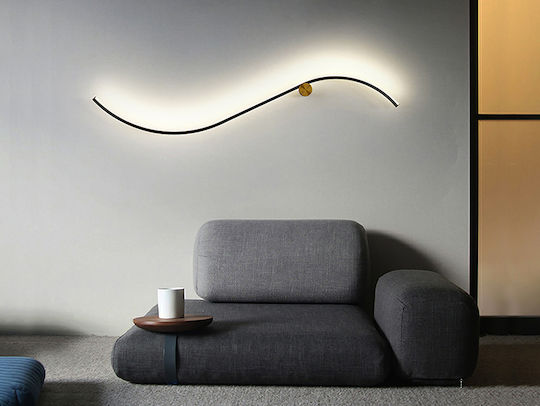 Siloe Lamp Wall with Integrated LED Black 17x102cm