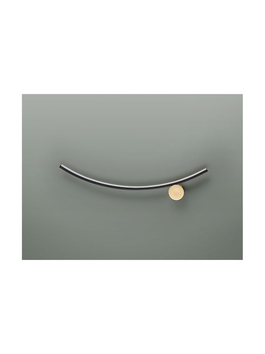 Smile Leuchte Wand mit Integrierter LED Schwarz 13x57cm