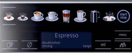 Siemens Eq.6 Plus S100 Αυτόματη Μηχανή Espresso 1500W Πίεσης 15bar με Μύλο Άλεσης Μαύρη TE651319RW