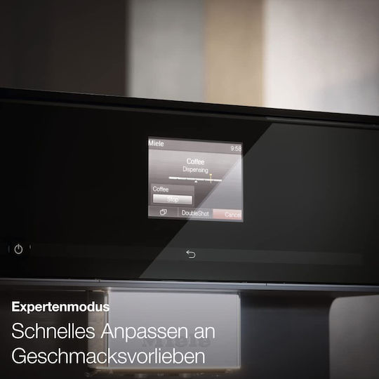 Miele CM 7350 Αυτόματη Μηχανή Espresso 1500W Πίεσης 15bar με Μύλο Άλεσης Μαύρη