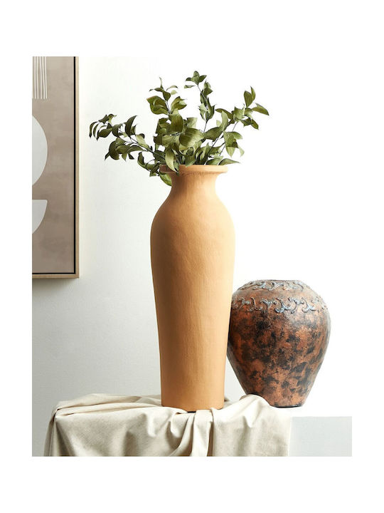 Beliani Decorative Vase Ceramic Orange