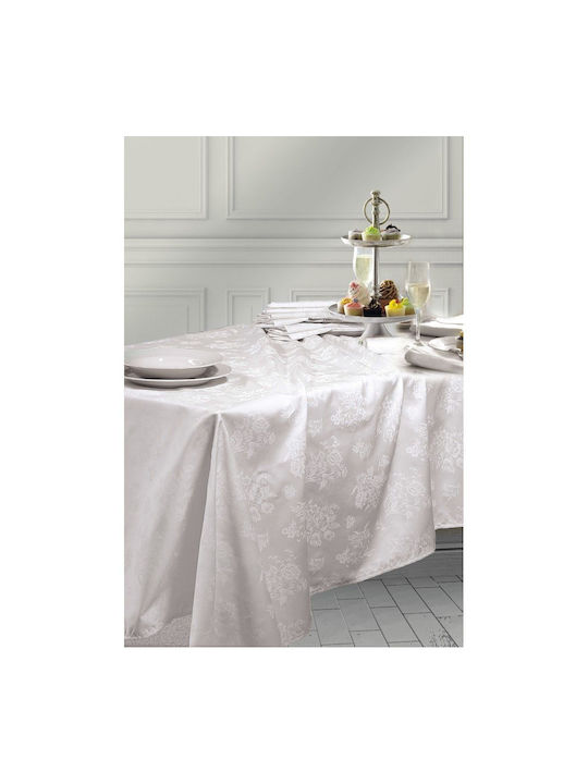 Rythmos Față De Masă Din Bumbac Jasmine Albă 140x220cm