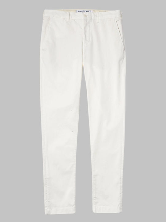 Lacoste Men's Trousers Chino in Slim Fit white