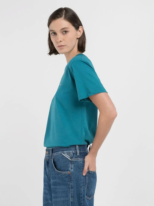 Women's Blouse Short Sleeve Petrol (Item J062)