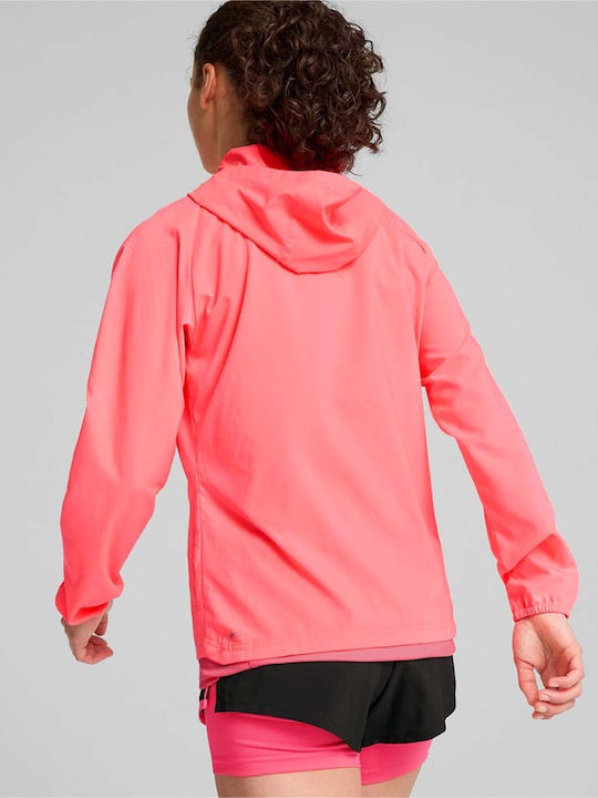 Puma Favorite Women's Running Short Lifestyle Jacket for Winter with Hood Fuchsia