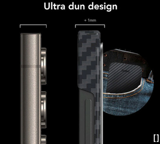 Nekit Umschlag Rückseite Aramid Fiber 1mm Schwarz (Galaxy S24 Ultra)