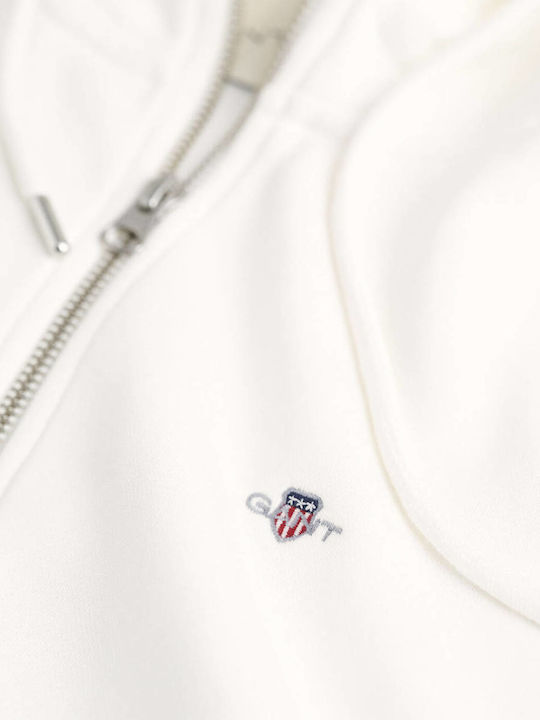 Women's Sweatshirt Jacket Hooded White