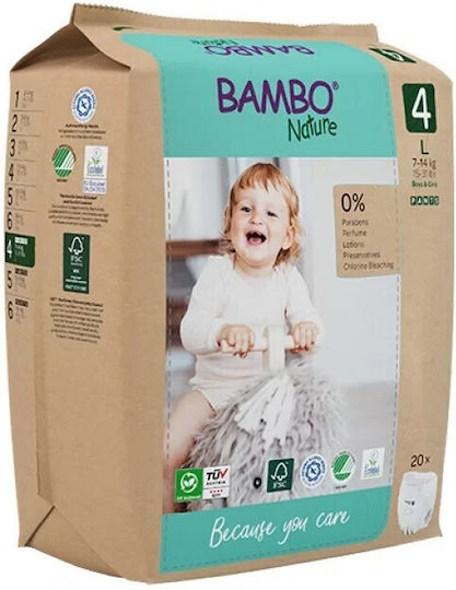 Bambo Nature Πάνες με Αυτοκόλλητο Eco Friendly No. 6 για 16+kg 20τμχ