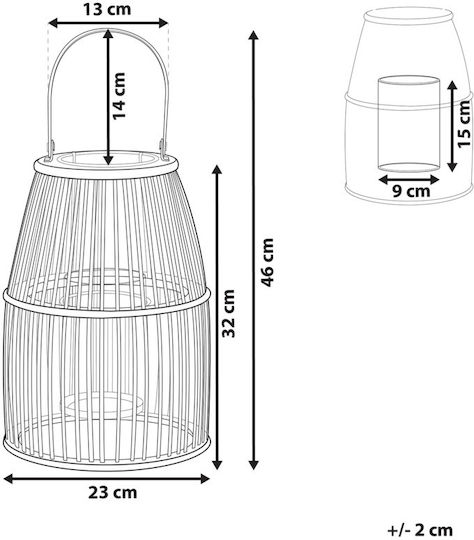 Beliani Bamboo Lantern Beige 23cm