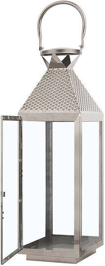 Beliani Metallic Silver Lantern 18cm