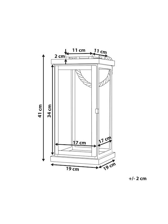Beliani Glaslaterne Silber 19cm