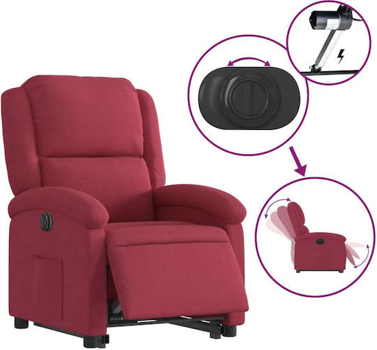 Relax Armchair with Footstool Bordeaux 71x86.5x99.5cm