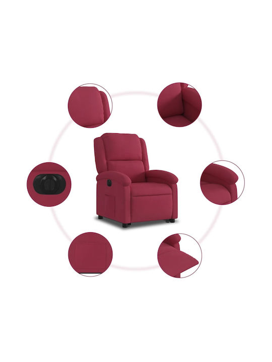 Relaxsessel mit Fußhocker Samt Bordeaux 71x86.5x99.5cm