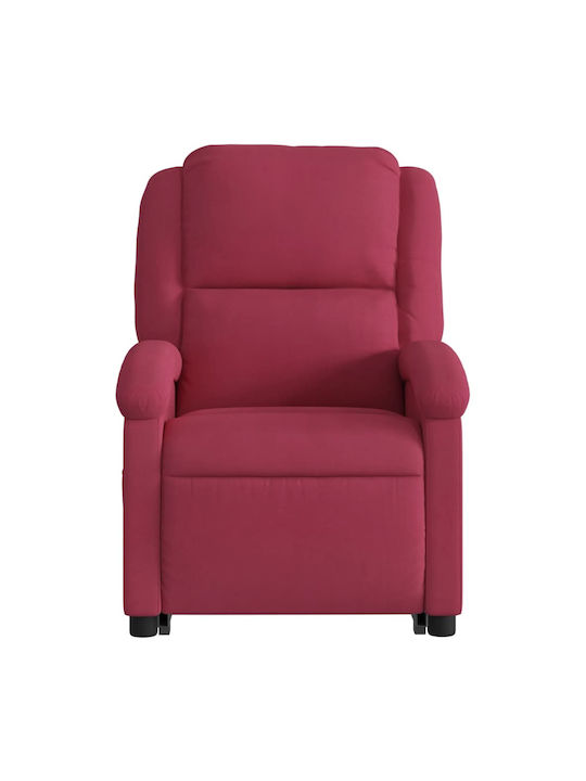 Relaxsessel mit Fußhocker Samt Bordeaux 71x86.5x99.5cm