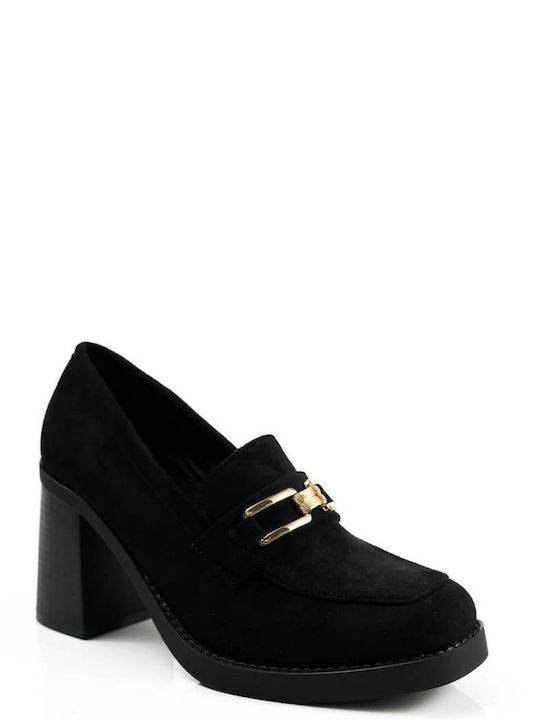 Ligglo Suede Pantofi cu toc Negre