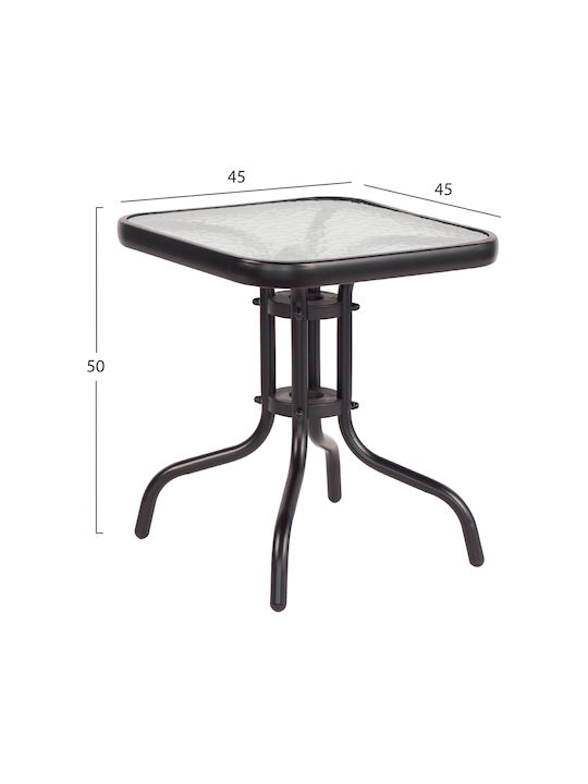 Figo Auxiliary Outdoor Metal Table Black 45x45xcm