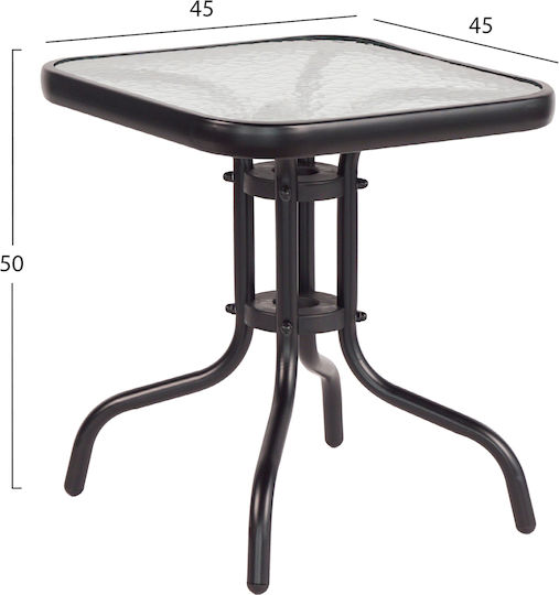 Masă laterală Cafe Figo 45x45cm Negru