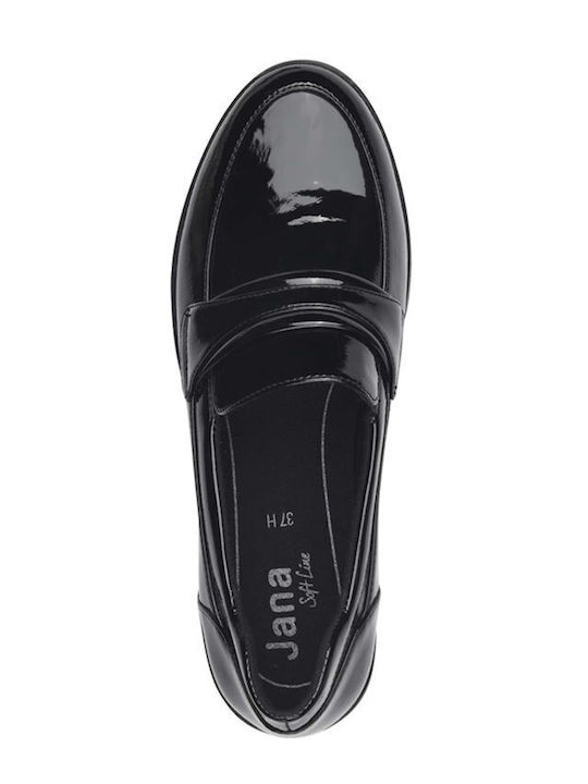 Patent Leather Women's Moccasins in Black Color
