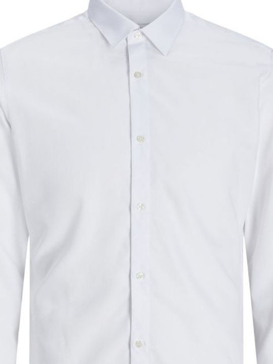 Jack & Jones Cămașă Bărbătească Cu mânecă lungă Bumbac White