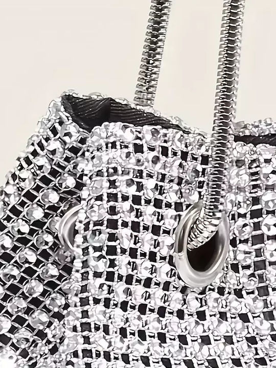 Damenbeutel Schultertasche Silber