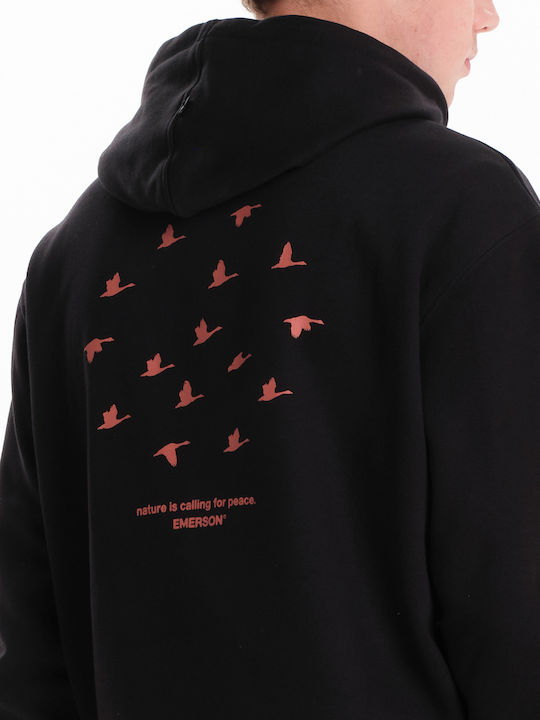 Herren Sweatshirt mit Kapuze Schwarz