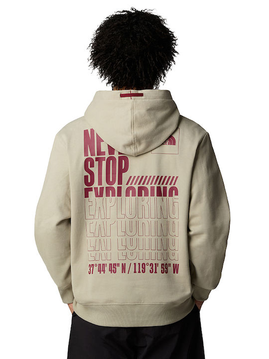 The North Face Coordinates Men's Sweatshirt with Hood and Pockets Stone