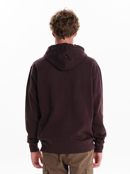 Sweatshirt with Hood Burgundy