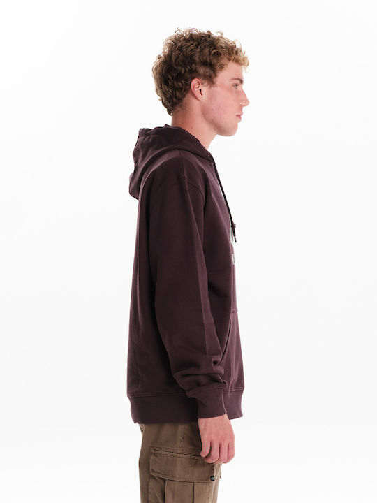 Sweatshirt with Hood Burgundy