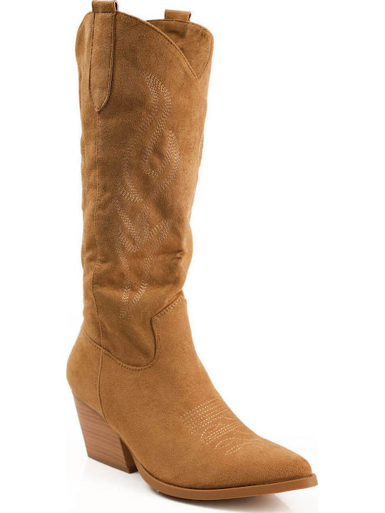 Leder Damenstiefel Cowboy Tabac Braun