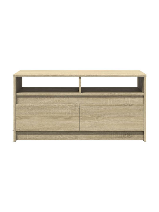 Rectangular Central Wooden Coffee Table with Drawers Sonoma Oak M90xW50xH45.5cm