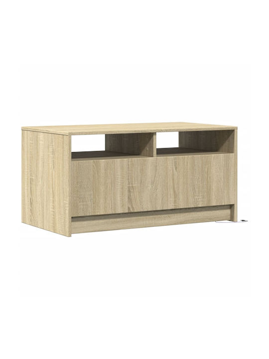 Rectangular Central Wooden Coffee Table with Drawers Sonoma Oak M90xW50xH45.5cm