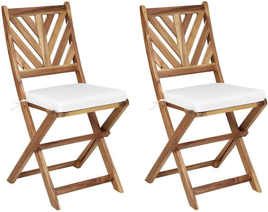 Beliani Garden Chair Cushions White 2 Pieces