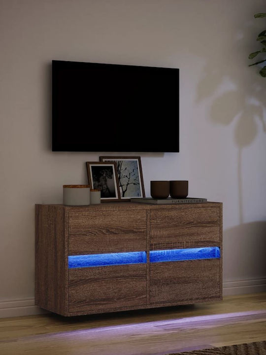 vidaXL TV Stand Brown Oak M80xD31xH45cm