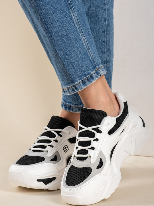 Plato Femei Chunky Sneakers Black / White