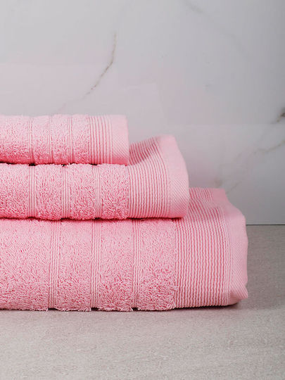 Sunshine Bath Towel Set 3pcs Pink Weight 500gr/m²