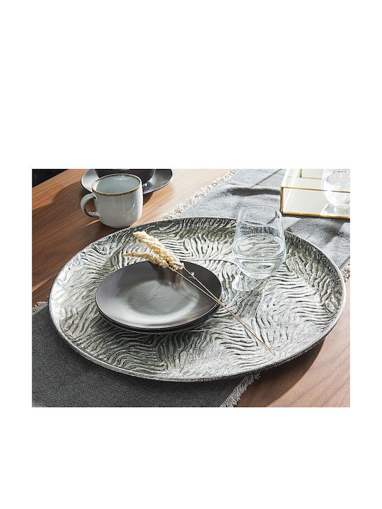 Beliani Metallic Decorative Tray Round