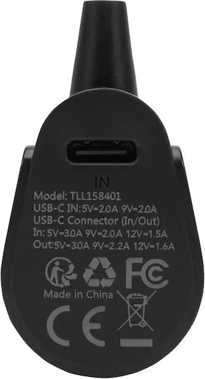 Tellur PD201 USB-C Power Bank 5000mAh Μαύρο