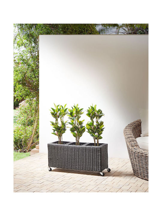 Beliani Plastic Planter Box Black 82cm